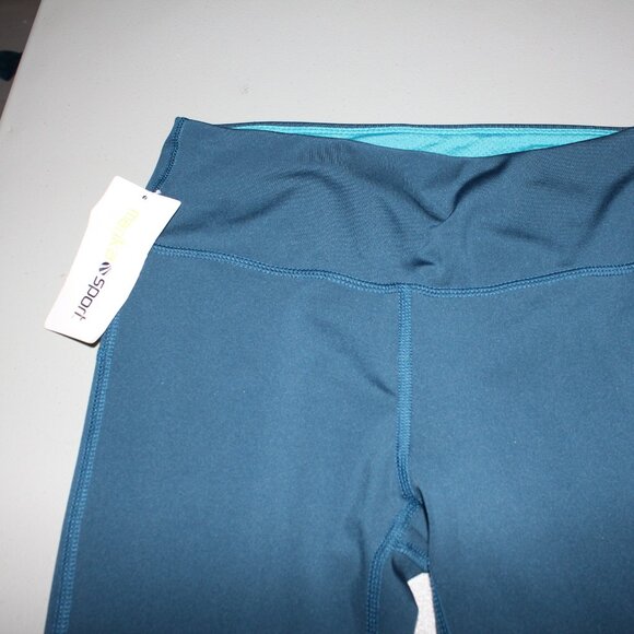 Teal Markia Sport Capris Size Small New - Picture 2 of 5